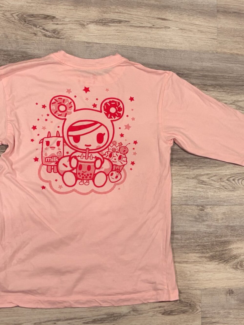 Tokidoki Pink Long Sleeve Tee Small Kawaii Boba Graphic Shirt Y2K Cute